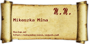 Mikeszka Mína névjegykártya